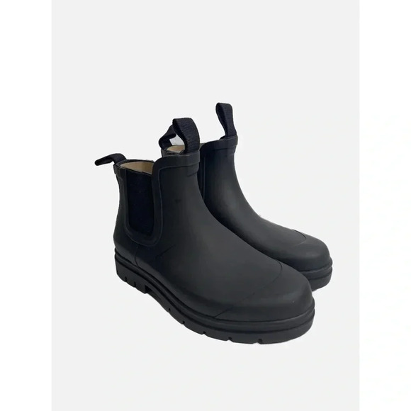 Everlane The Rainboot Women’s Size 5‎ Black Ankle Pull on Tab Bootie - Picture 1 of 11